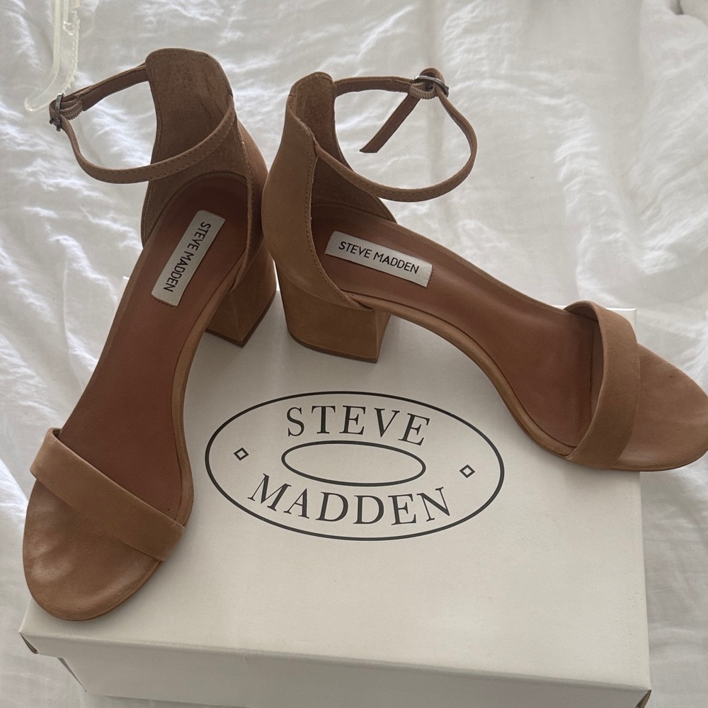 Steve Madden Brown Block Heel Sandals